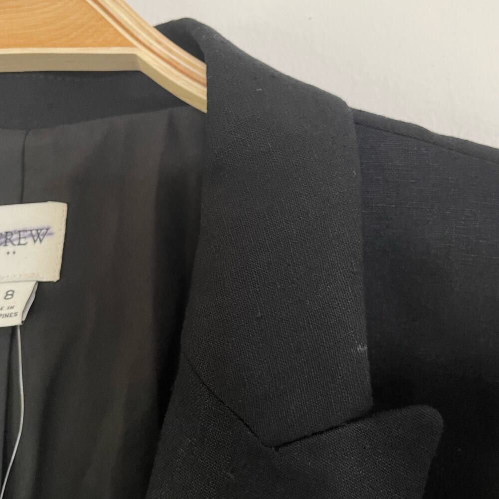NWT J. Crew Factory‎ Linen-blend Holland Blazer Black Size 18 AL222 Career Work - Picture 12 of 12